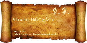 Vincze Hágár névjegykártya